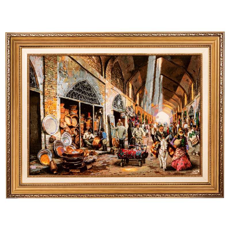تابلو فرش دستباف سی پرشیا مدل بازار مسگرها کد 902773