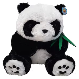 عروسک طرح خرس پاندا مدل King Cuddly Panda with Bamboo کد SZ11/719 ارتفاع 27 سانتی‌متر