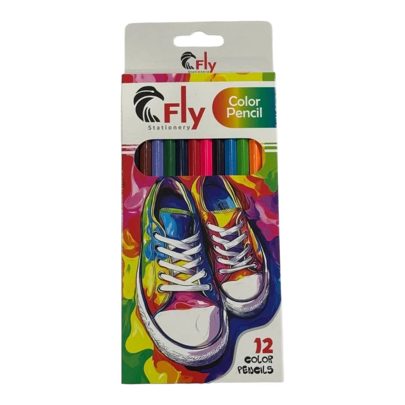مداد رنگی 12 رنگ فلای مدل کفش