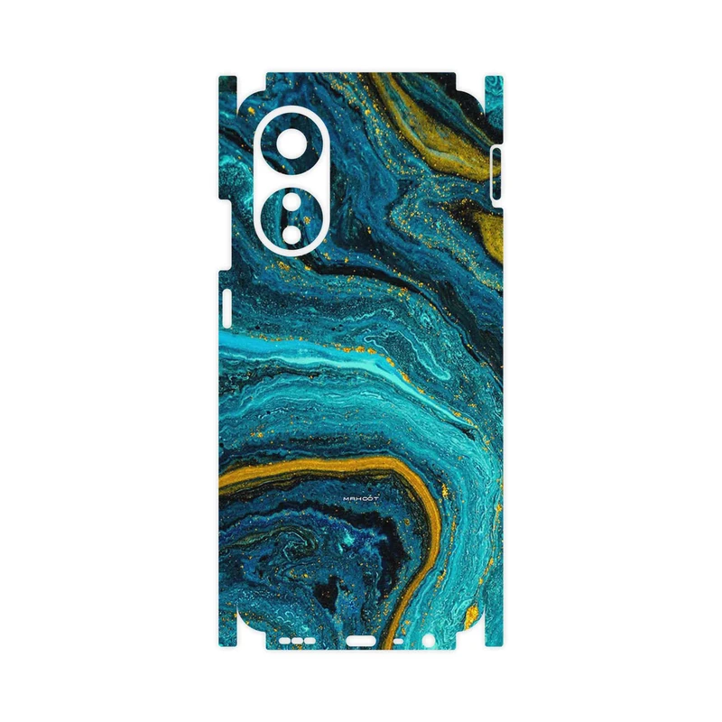 برچسب پوششی ماهوت مدل Turquoise marblewith golden streaks-FullSkin مناسب برای گوشی موبایل اپو A78 4G