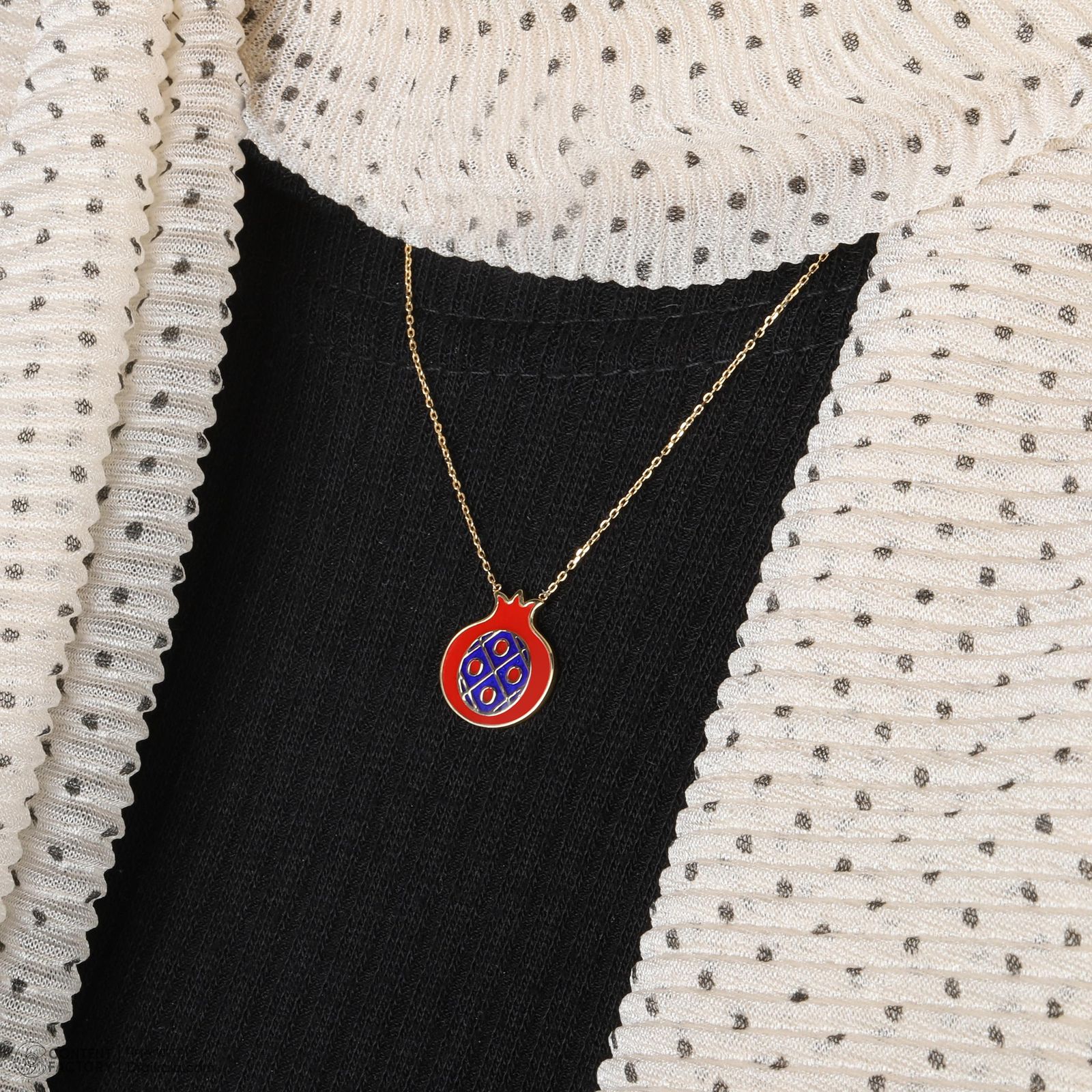 گردنبند طلا 18 عیار زنانه با زنجیر حلقه‌ای (فلامینگو) وی گالری مدل انار کد NA7306 -  - 9