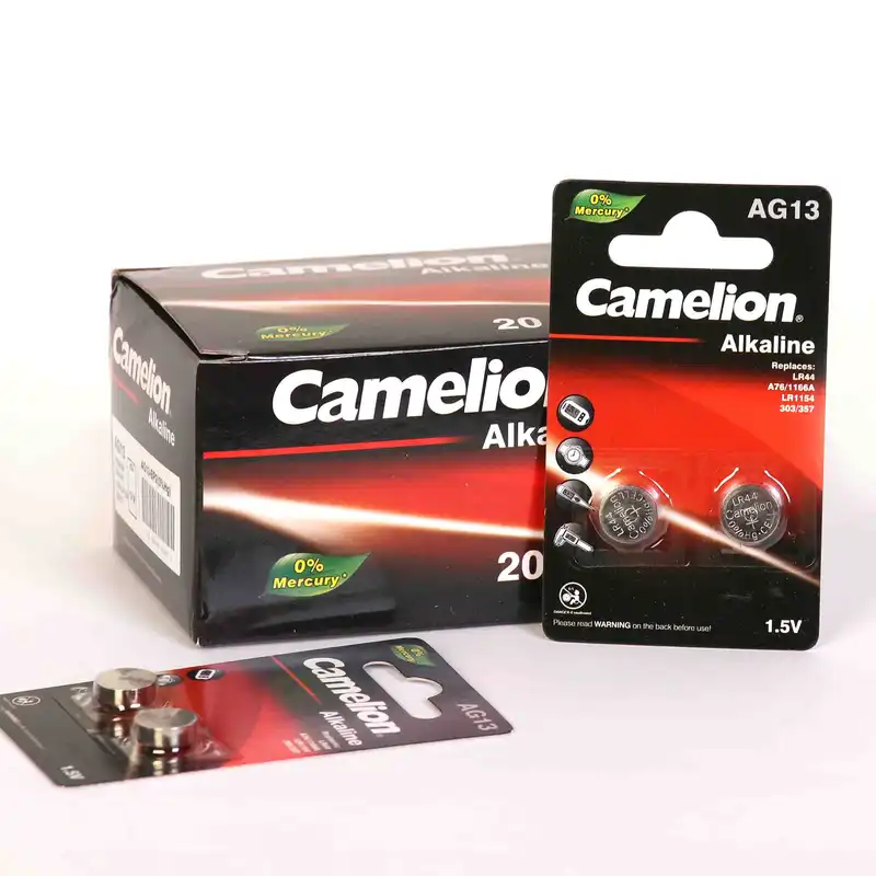 باتری ساعت کملیون مدل LR44 AG13 A76 بسته دو عددی