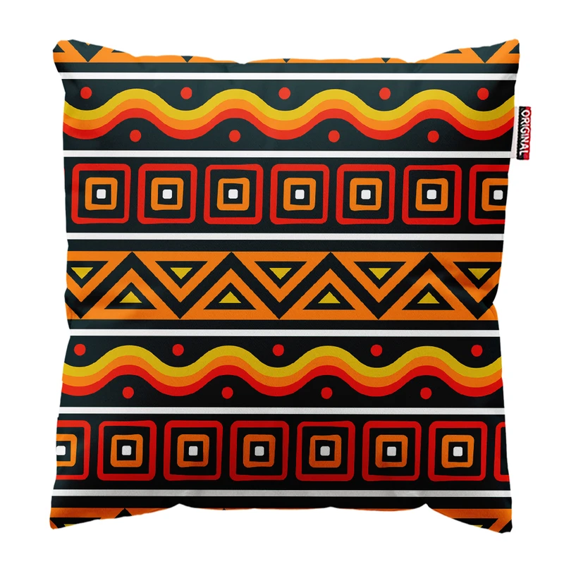 کوسن پاد آفرین مدل سنتی طرح گلیم فرش کد PK402050 سایز 40*40 سانتی متر