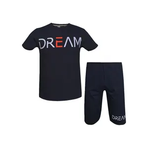ست تیشرت و شلوارک مردانه طرح Dream کد 1565 رنگ مشکی