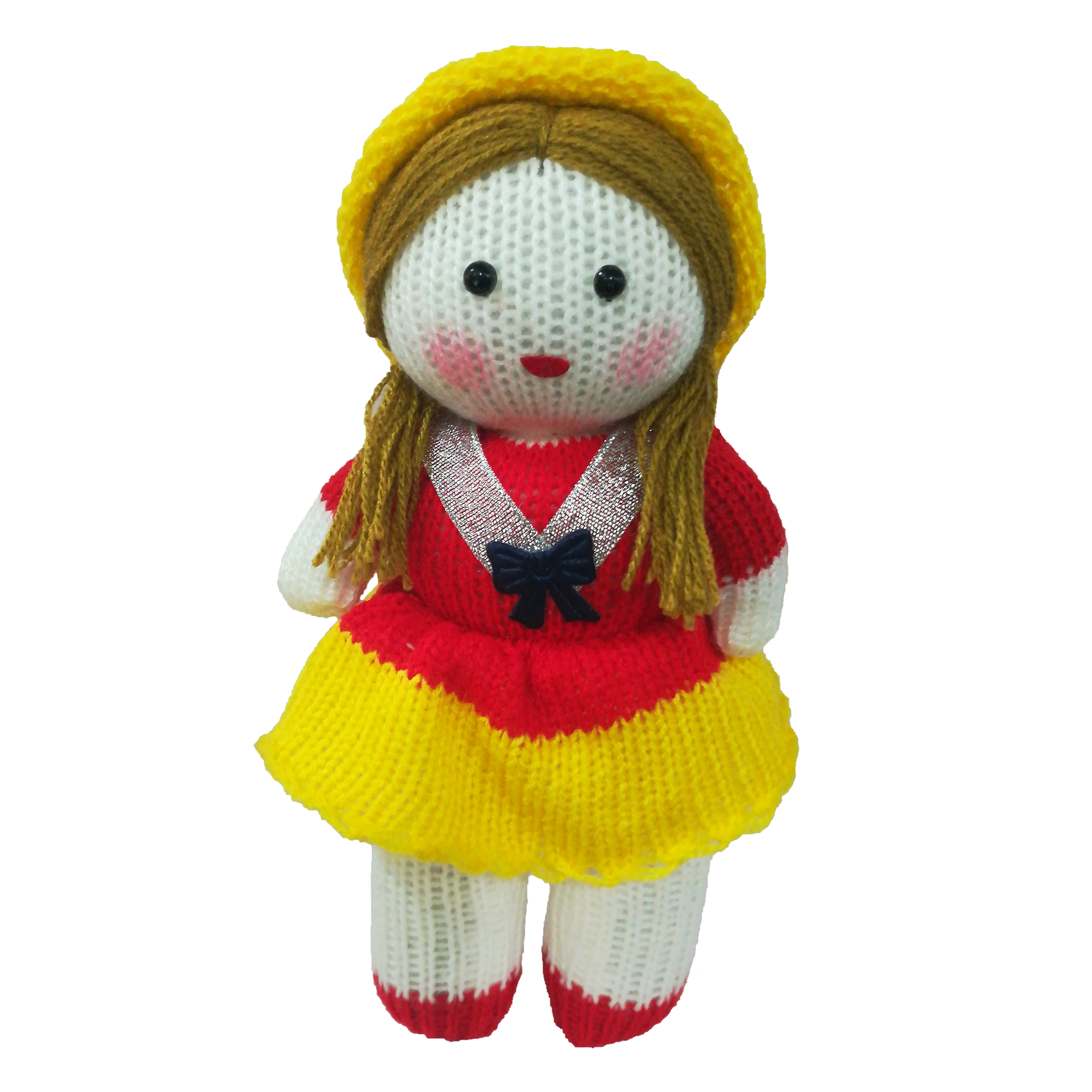 عروسک بافتنی مدل دختر کلاه به سر کد 022