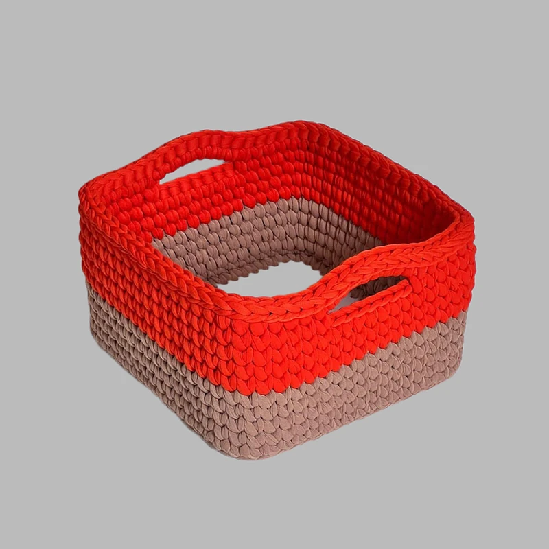 سبد قلاب بافی تریکو طرح دسته دار کد 25