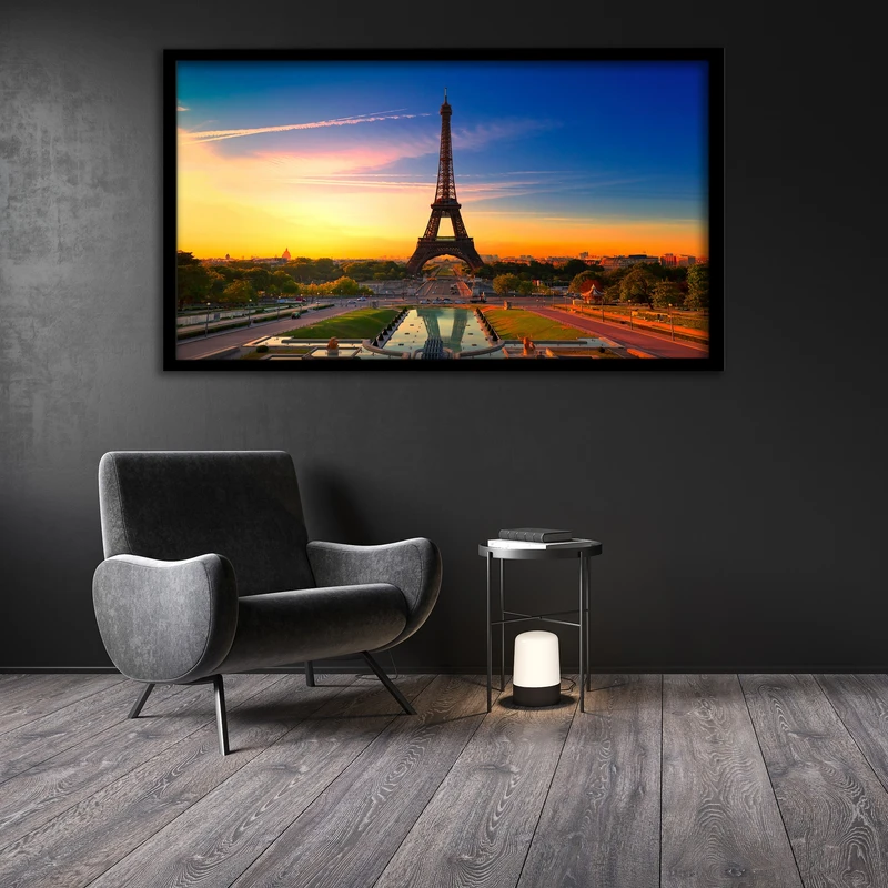 تابلو نوری بکلیت طرح غروب برج ایفل مدل لایت باکسی BACKLIT-B10