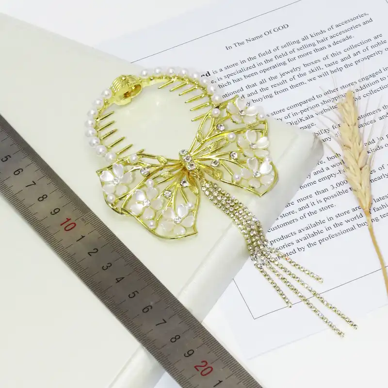 گیره مو زنانه مدل آبشاری پاپیون کد G_Lnd_3154