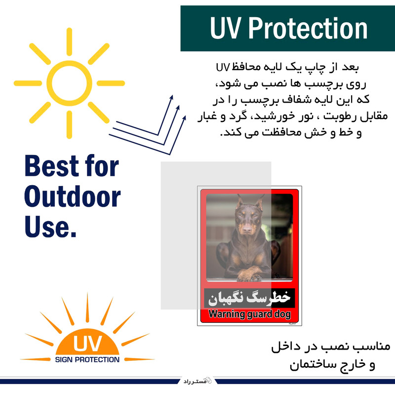 برچسب ایمنی مستر راد طرح خطر سگ نگهبان مدل HSE-OSHA-173