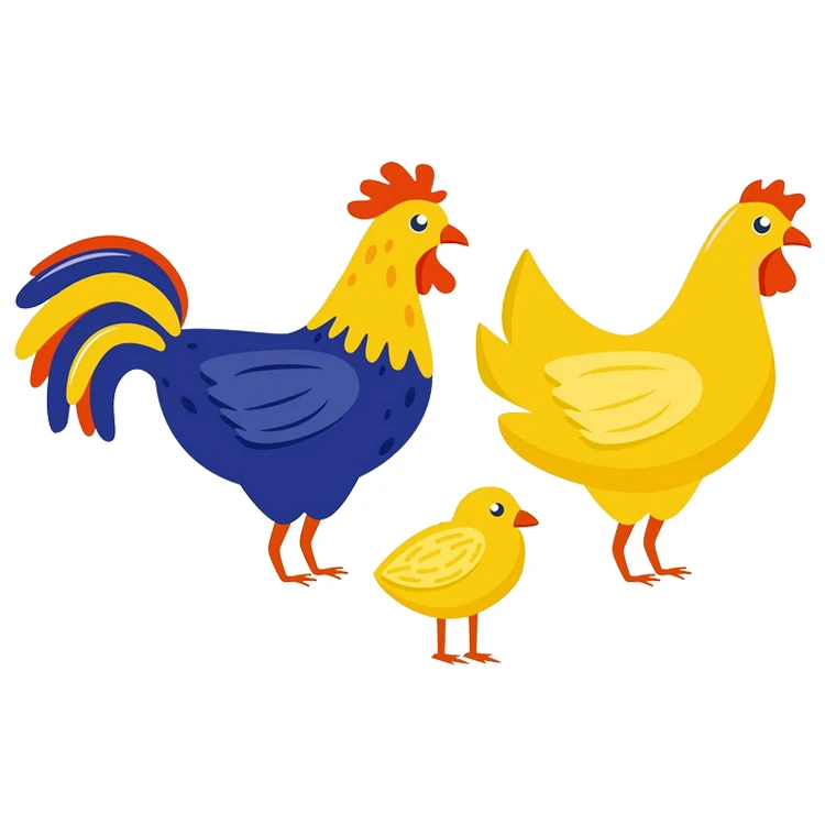 استیکر پارچه و لباس پاد آفرین مدل مرغ و خروس و جوجه کد DKST385