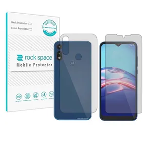 Rockspace transparent screen protector HyGEL model suitable for Motorola E2020 mobile phone with back protector