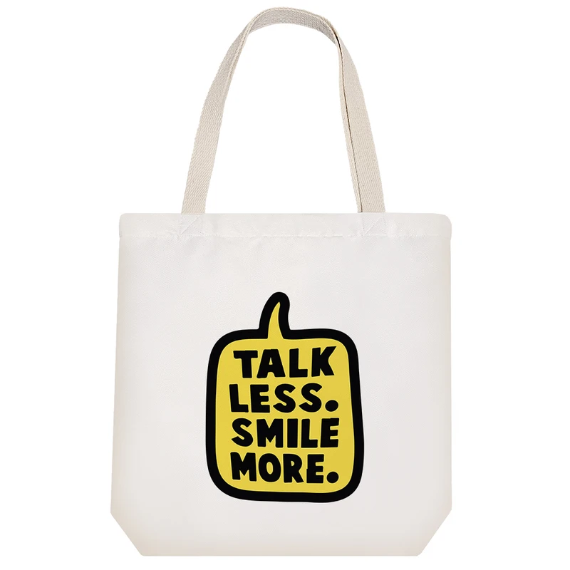 ساک خرید خندالو مدل کم حرف بزن بیشتر بخند کد 9649