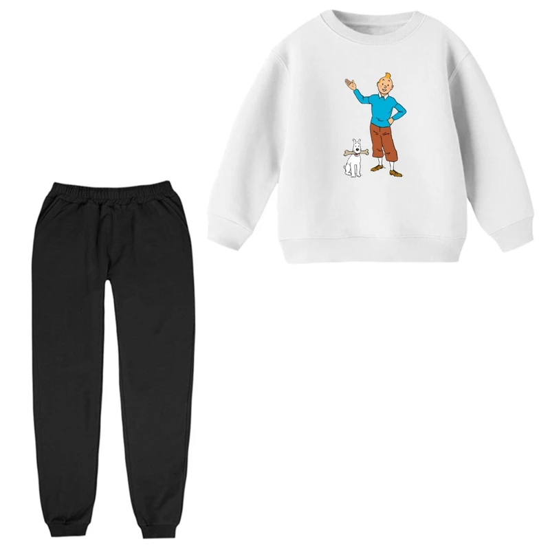 ست سویشرت و شلوار راحتی بچگانه مدل تن تن و میلو کد 2  