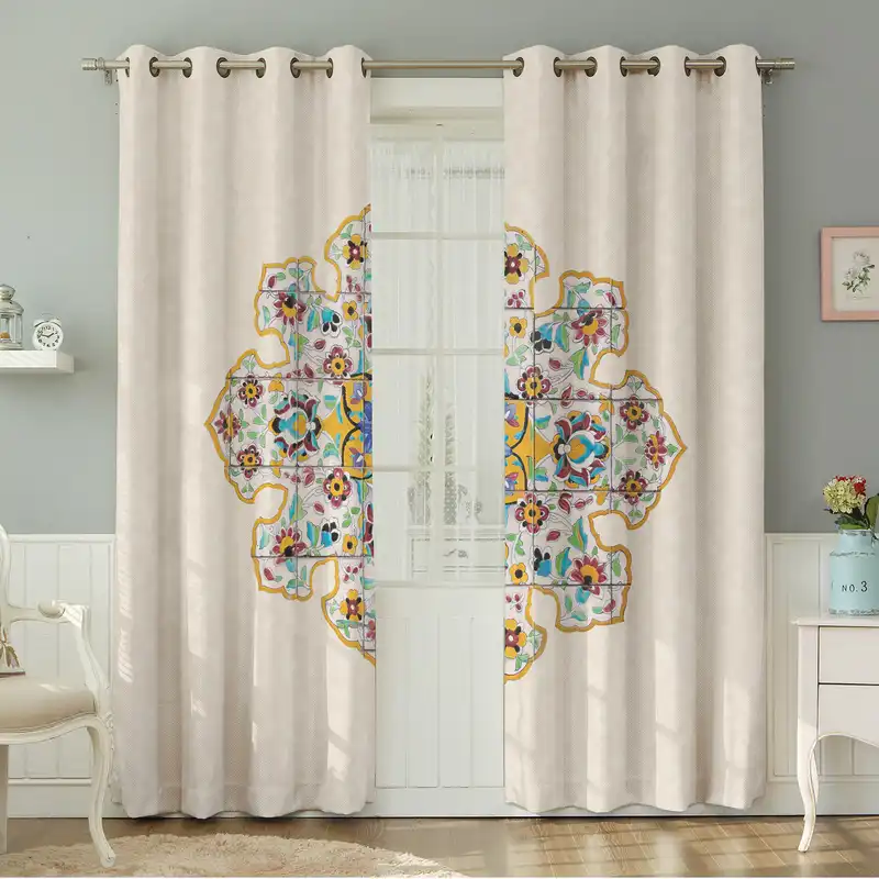 پرده نیروانا طرح سنتی مدل مخمل کد 8649 سایز 140×280 سانتی متر