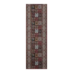 فرش ماشینی 700 شانه فرش هیوا زمینه لاکی حاشیه لاکی مدل خشتی