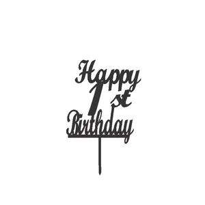تاپر کیک طرح عدد 1 مدل happy birthday