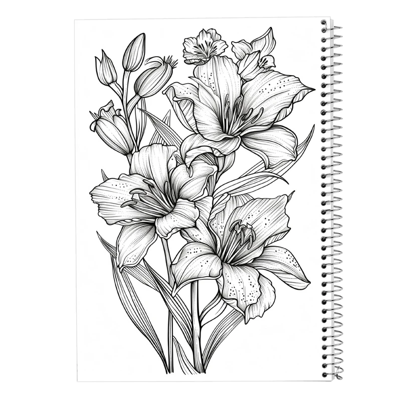 دفتر مشق 50 برگ مدوپد مدل گل کد DF13896