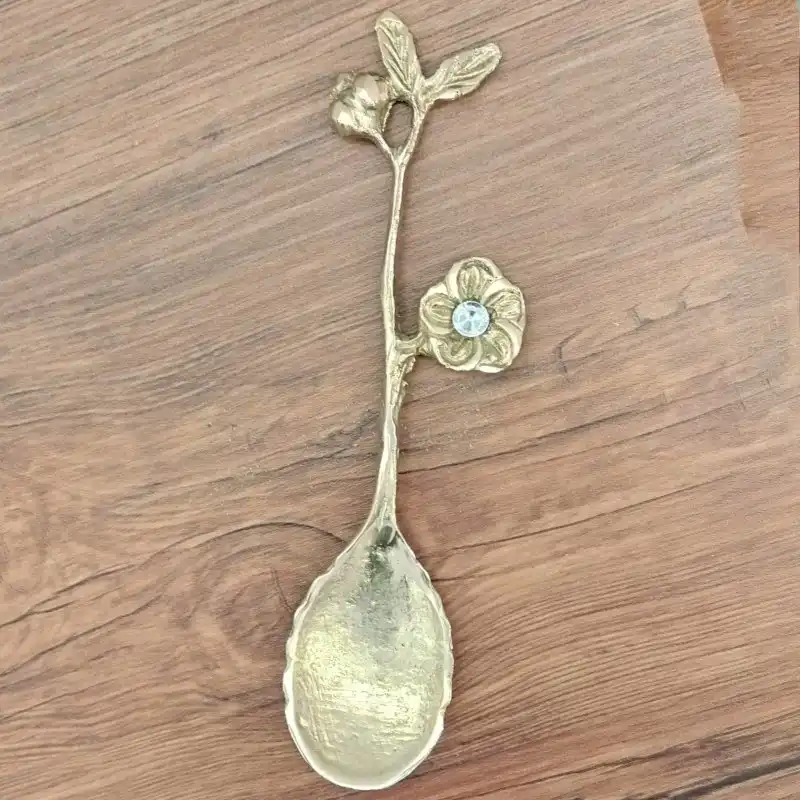 قاشق آجیل خوری برنزی طرح شکوفه کد S-4201