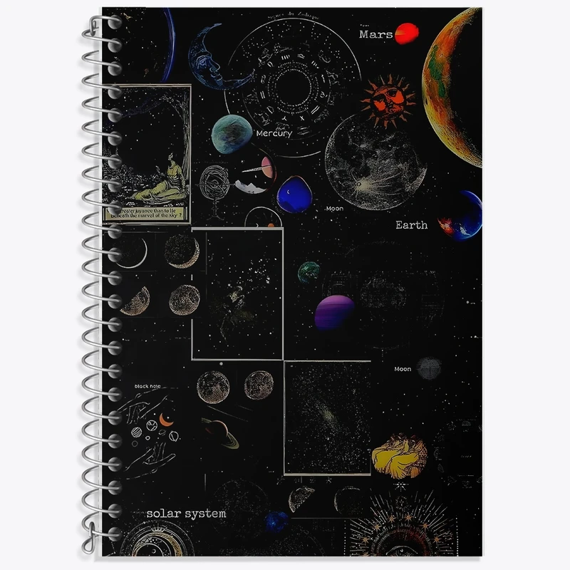 دفتر زبان 50 برگ خندالو مدل دو خط طرح فضایی کد F1408