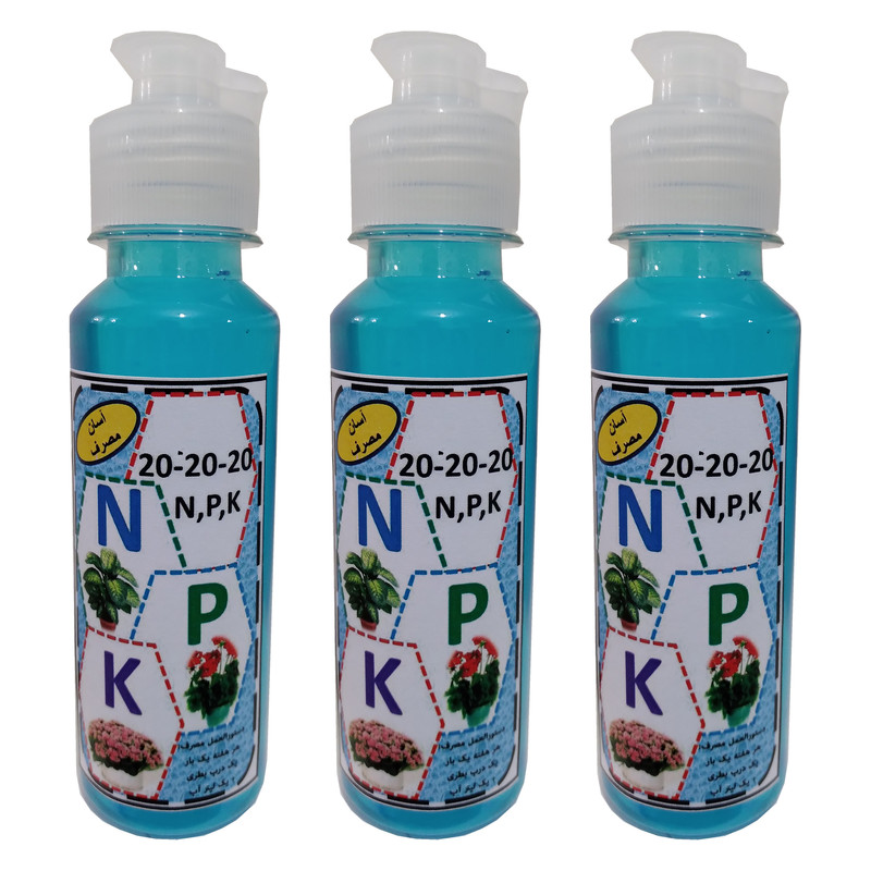 کود مایع مدل NPK 20 20 20 حجم 360 میلی لیتر  بسته سه عددی