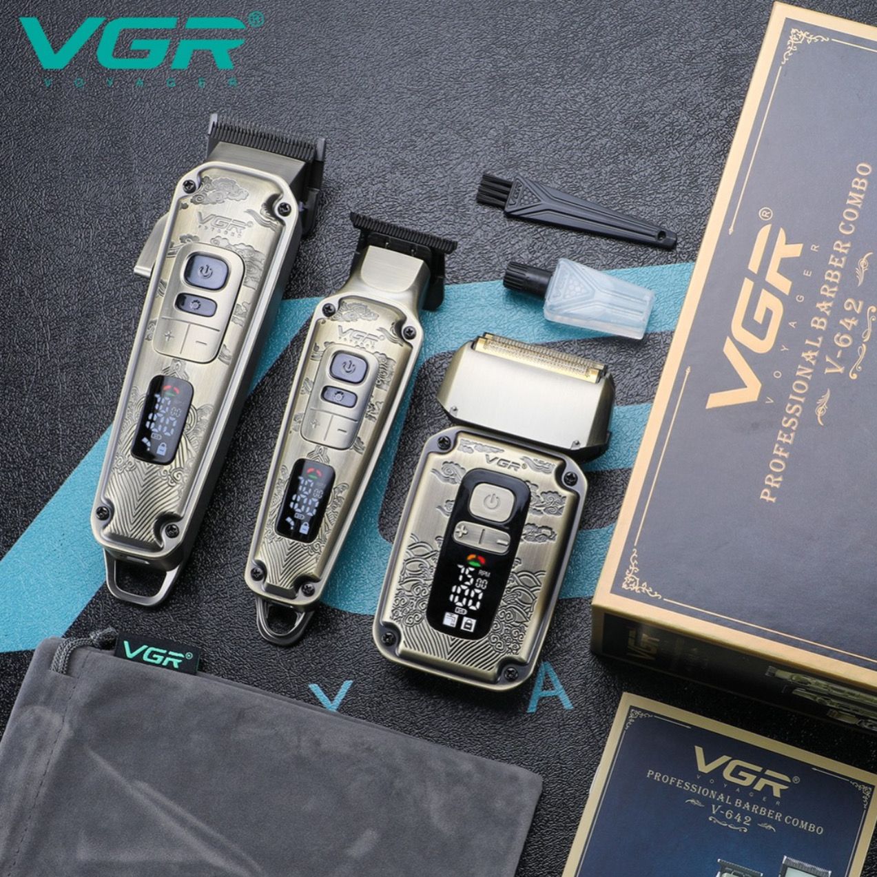ماشین اصلاح موی سر و صورت وی جی ار مدل V-642 -  - 4