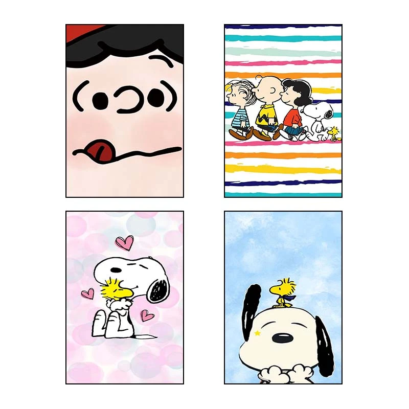 تابلو شاسي کارنيکا طرح فیلم بادام‌زمینی‌ها The Peanuts کد 33562 مجموعه 4 عددی