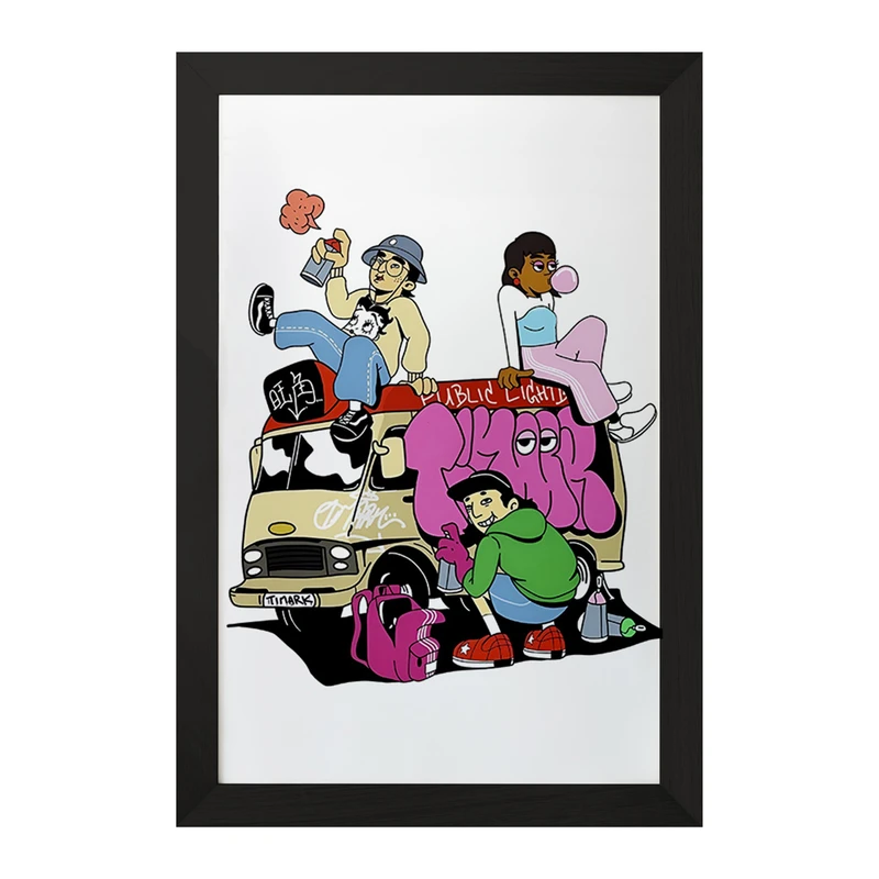 تابلو خندالو مدل بچه های خیابانی کد F4371