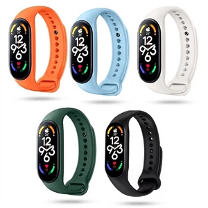 بند مدل rainbow کد 01 مناسب برای مچ بند هوشمند شیائومی mi band 7 مجموعه 5 عددی