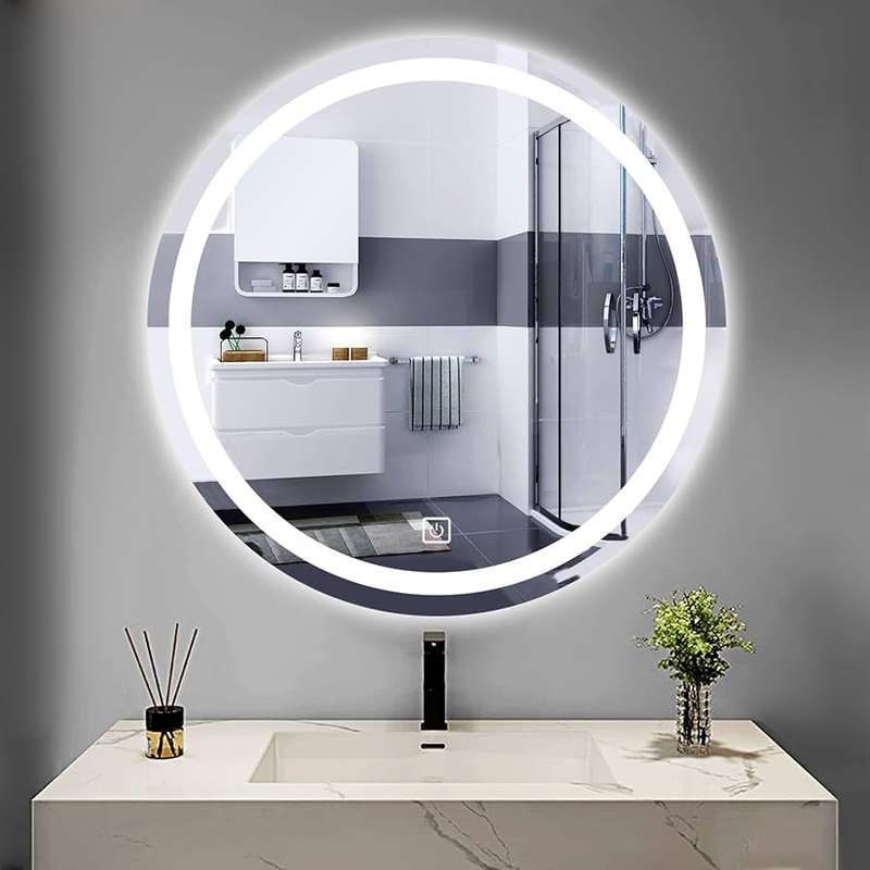 اینه دکوراتیو  مدل دایره بکلایت حسگر لمسی کد om38129