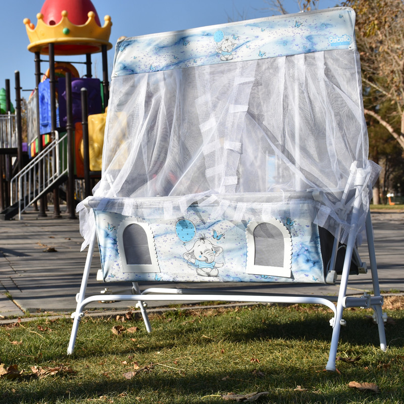 گهواره نوزاد شادی مدل مخمل طرح فیل ابر و باد