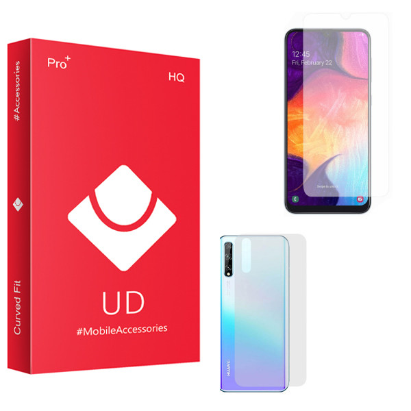 محافظ صفحه نمایش یو دی مدل HQ مناسب برای گوشی موبایل هوآوی Y8P به همراه محافظ پشت گوشی