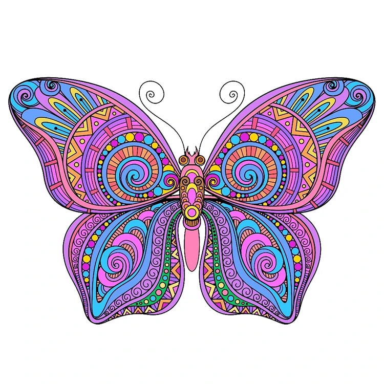 استیکر پارچه و لباس پاد آفرین مدل پروانه کیوت فانتزی بامزه کارتونی کد S2759