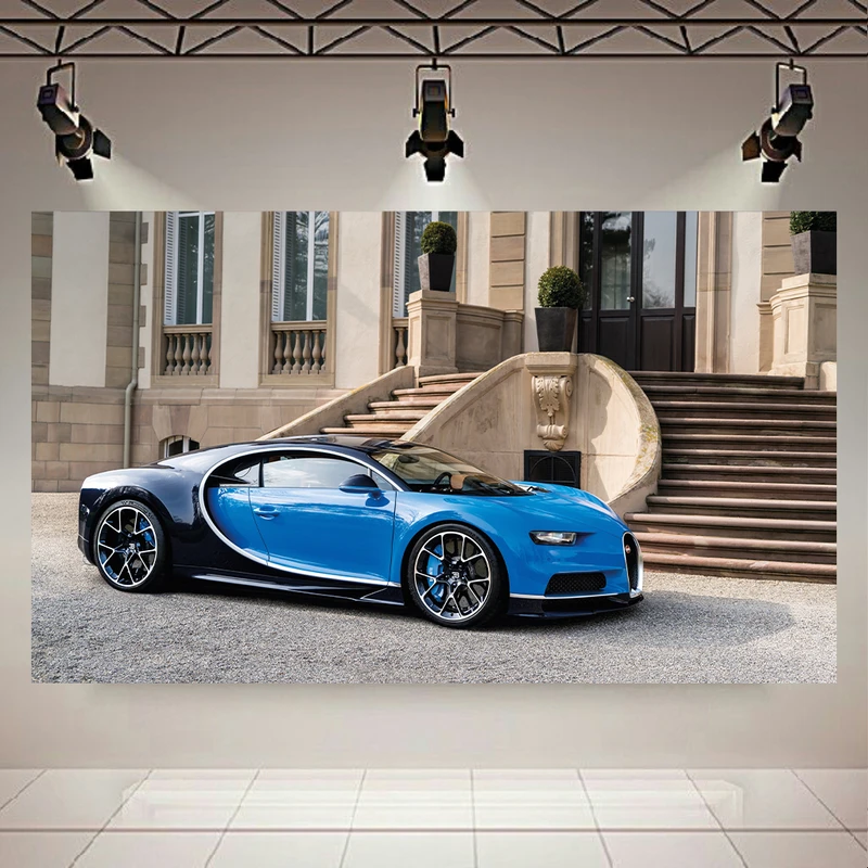 پوستر مدل بک لایت طرح بوگاتی شیرون و خانه لوکس کد AR30788