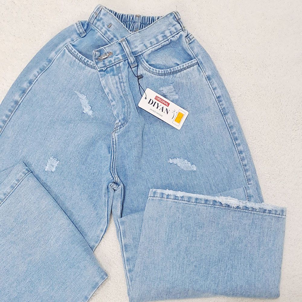 شلوار جین زاپ دار زنانه دیان مدل بگ -  - 12