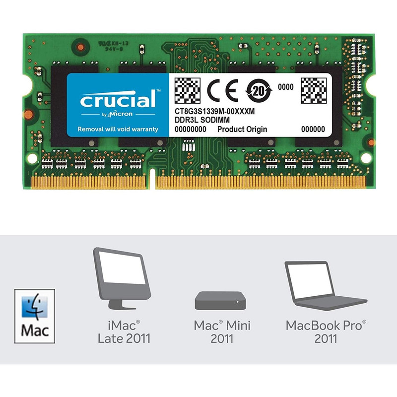 رم لپتاپ DDR3L تک کاناله 1333 مگاهرتز CL9 کروشیال مدل CT8 ظرفیت 8 گیگابایت