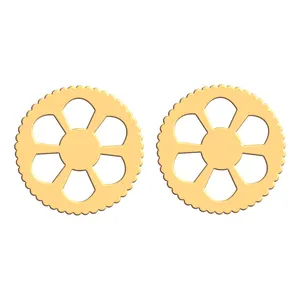 گوشواره طلا 18 عیار زنانه فرشته مدل گل WEL-000024