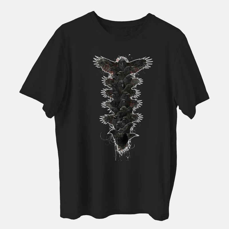 تی شرت آستین کوتاه مردانه مدل کلاغ های گیم اف ترونز کد z302