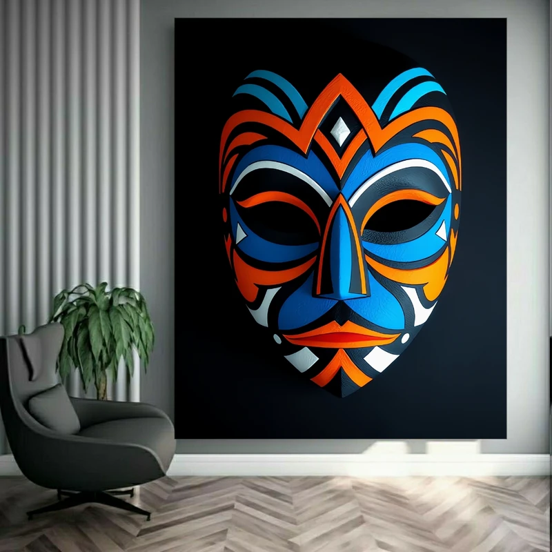 پوستر طرح مخمل ماسک چهره رنگی کد N269