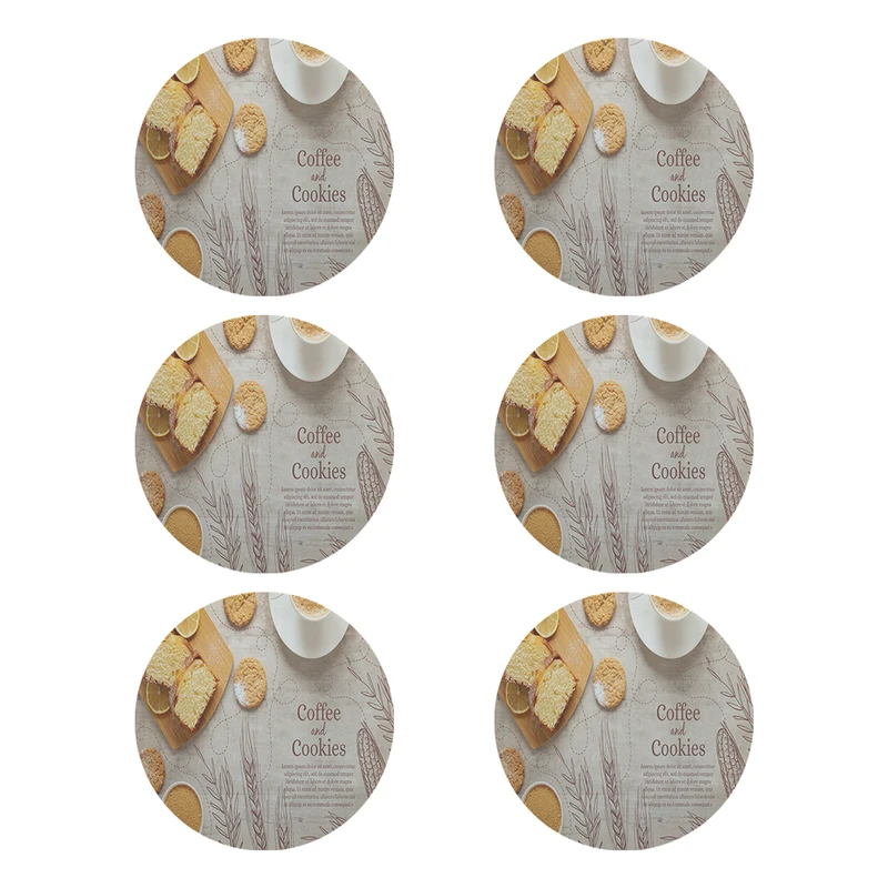 زیر لیوانی طرح قهوه کد 8243 بسته 6 عددی