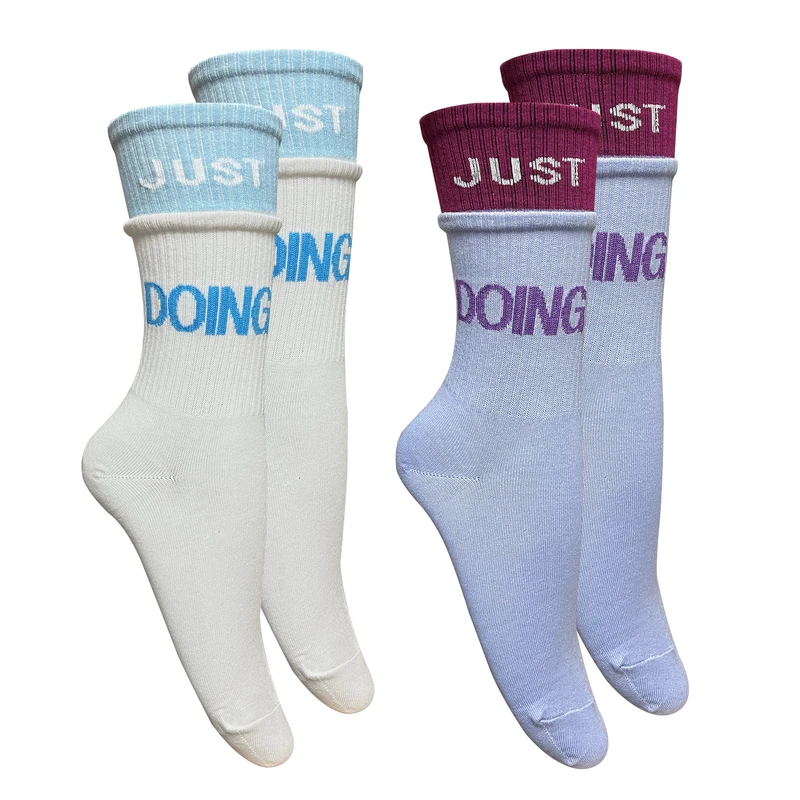 جوراب ساق بلند زنانه تن پوش هنگامه مدل پنبه دوکش اسپرت JUST بسته 2 عددی