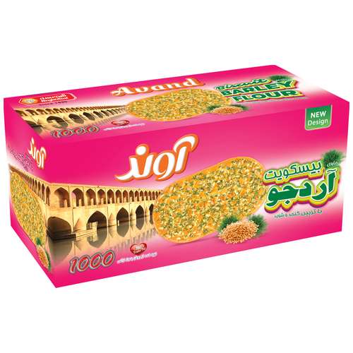 بیسکویت 1000 آوند حاوی آرد جو با تزیین کنجد و شوید - 900 گرم