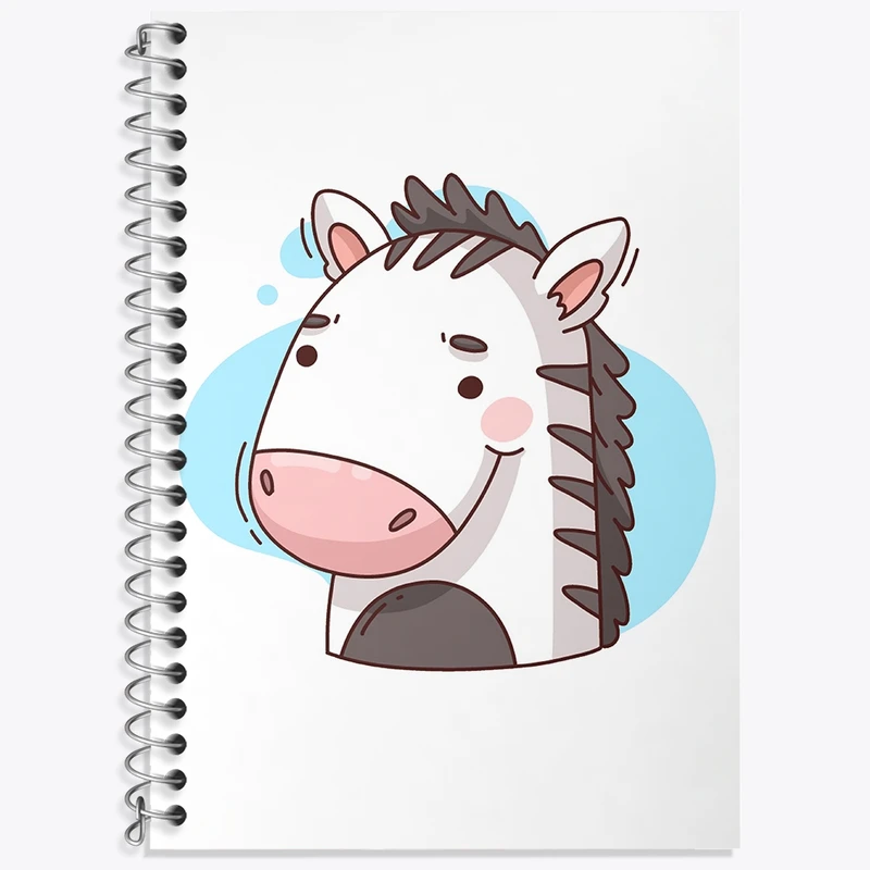 دفتر زبان 50 برگ خندالو مدل دو خط طرح گورخر حیوانات بامزه کد 37168