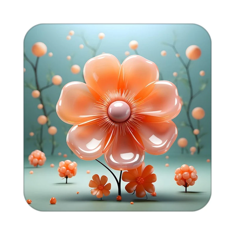 زیر لیوانی کاکتی طرح گل مدل mp16060