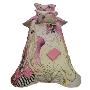 سرویس خواب طرح پرنسس کوچولو و اسب تک شاخ کد 11 یک نفره 4 تکه