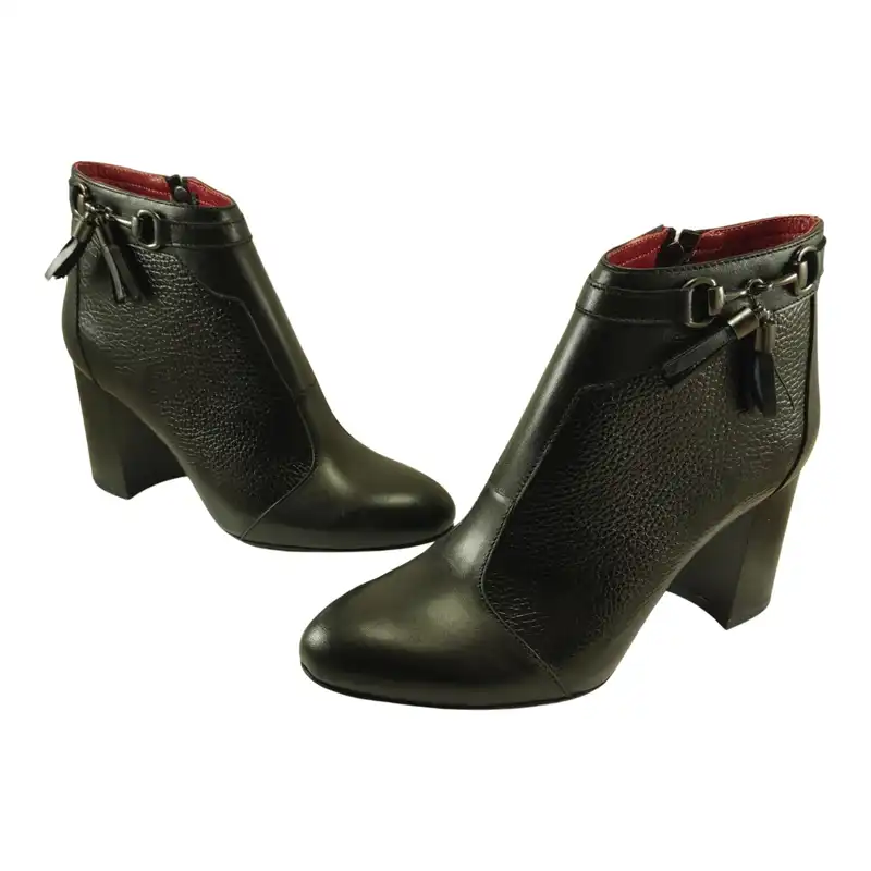 نیم بوت زنانه مدل چرم طبیعی کد 677.1