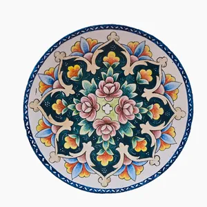 بشقاب میناکاری مسی میناسرای نیکنامی مدل BsFG14