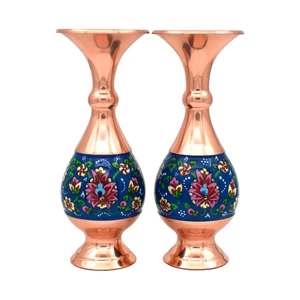 گلدان میناکاری مسی طرح پرداز کد 16 بسته 2 عددی