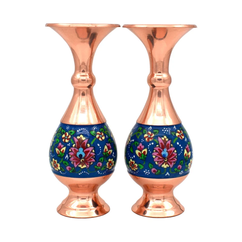 گلدان میناکاری مسی طرح پرداز کد 16 بسته 2 عددی