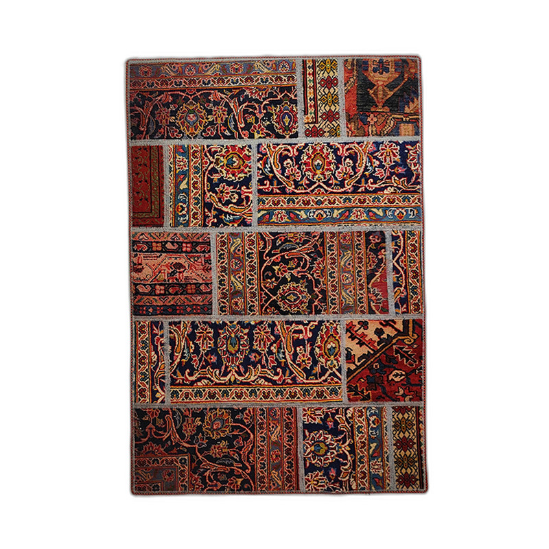 کلاژ فرش دستبافت یک و نیم متری مدل چهل تکه کد NKP.CO.V.1.5