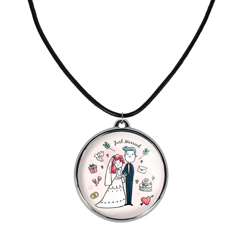 گردنبند خندالو مدل عروس و داماد کد 2962529626